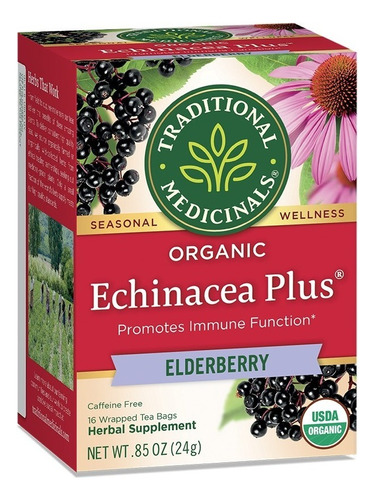[TRAME-22-ECHI-16S] Traditional Medicinals Echinacea Plus Elderberry 16bags