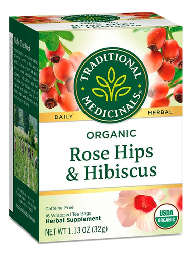 [TRMEROHIHI16] Traditional Medicinals Rose Hips w Hibiscus 16bags