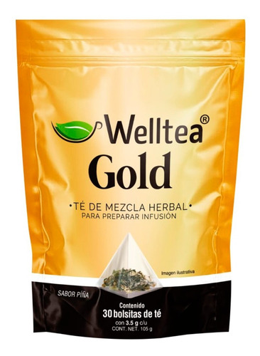 Welltea Gold Mezcla Herbal 30bolsitas