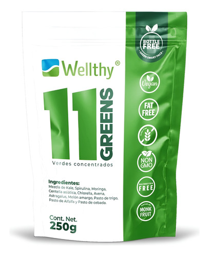Wellthy 11 Greens Super Foods 250g