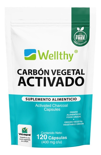 Wellthy Carbon Vegetal Activado 120caps