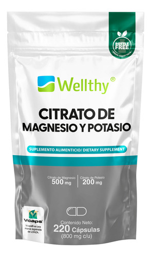 Wellthy Citrato de Magnesio + Potasio 220caps