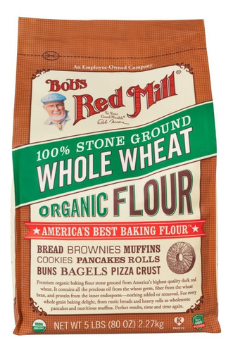 [BRM-12-HTIN-2270] Bobs Red Mill Organic Whole wheat flour 2.27kg