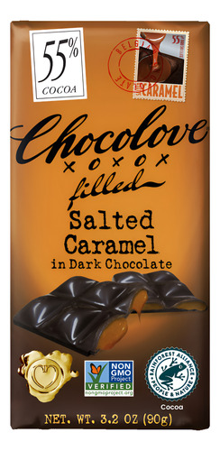 [CHOLOSCDCH5590] Chocolove Salted caramel dark chocolate 55% 90g