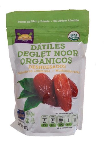 [DVA-10-DD-907-F] Desert Valley Dates Datiles Deshuesados Organicos 907g