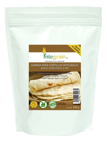 [INTE-12-HPTOR-830] Integrain Harina Mezcla Para Tortillas Integrales 830g