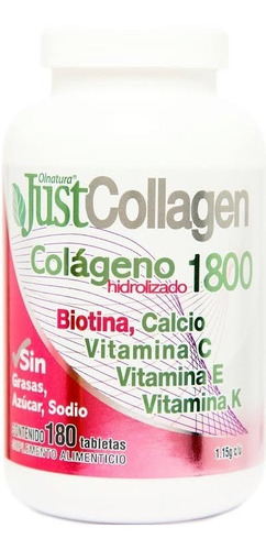 [JUST-21-CHID-180-F] Just Collagen Colageno Hidrolizado 1800 180 Tabletas Se - Neutro