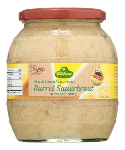 [KUH25BASA810] Kuhne Col Agria Tradicional Alemana Barrel Sauerkraut 810g