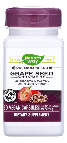 [NWAY-21-UVIC-30C] Natures Way Grape seed vitamin C 30caps