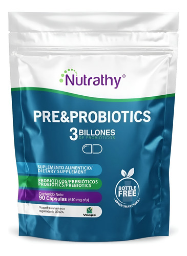 [NU-21-PRE-B90] Nutrathy Pre & Probiotics 3 Billones Lactowise 90caps