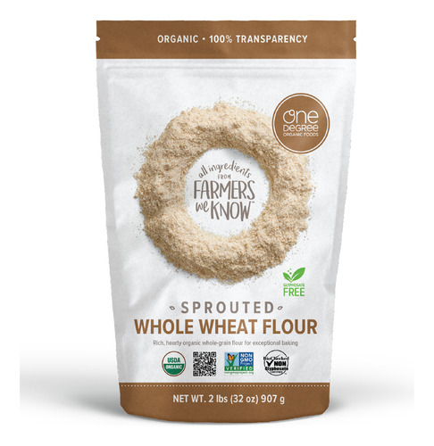 [ONEDOSPWHWF907] One Degree organic sprouted whole wheat flour 907g