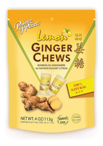 [PRPLGCH113] Prince of Peace Lemon ginger chews 113g
