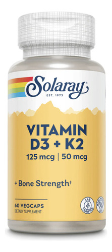 [SOLVITD3K260] Solaray Vitamin D3 + K2 60caps