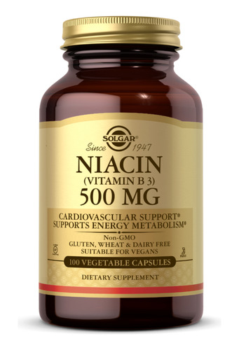 [SGARNIACB3100] Solgar Niacin B3 500mg 100caps