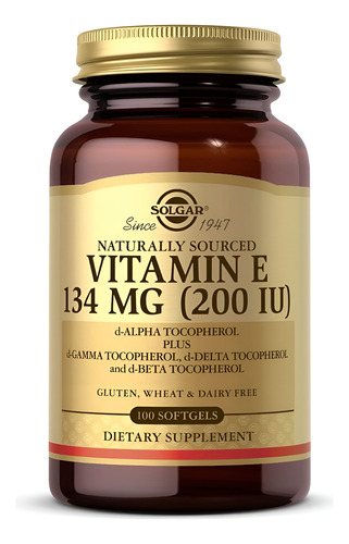 [SGAR-21-VE134-100P] Solgar Vitamin E 134mg (200 Iu) 100softgels