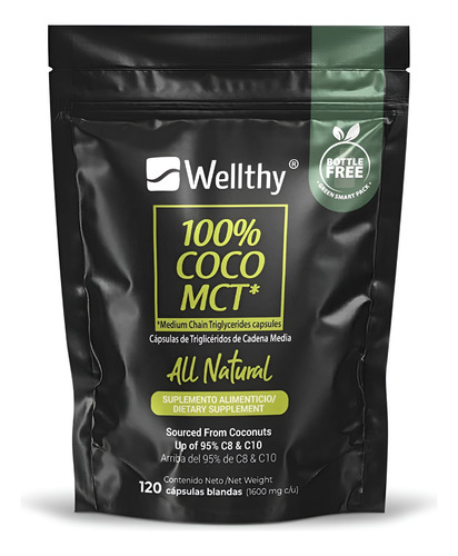 [WEL-01-COMCT-120-F] Wellthy Aceite 100% Coco MCT 120caps