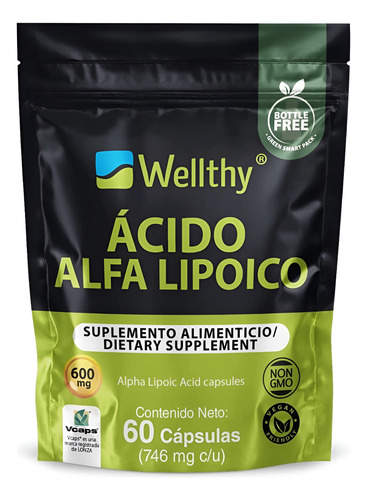 [WEL21AAL60060F] Wellthy Ácido Alfa Lipoico Curcuma 600mg 60caps