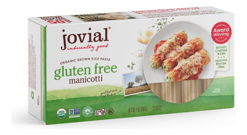 [JOVGFMNTTI198] Jovial Organic Brown Rice Pasta Gluten Free Manicotti 198g