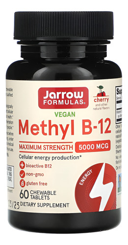 [JAFOMB12MS60] Jarrow Formulas Methyl B12 Maximum strength 5000mcg 60tabs
